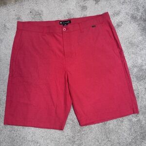 Travis Mathew Men's 42 Flat Front Golf Shorts Red 10" Inseam
